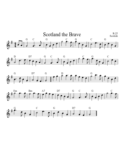 Scotland The Brave (Version 11) sheet music preview