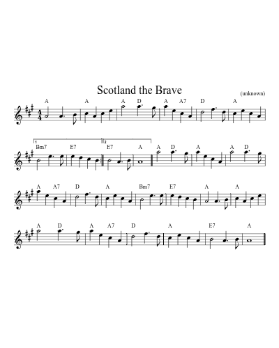 Scotland The Brave (Version 12) sheet music preview