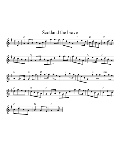 Scotland The Brave (Version 15) sheet music preview