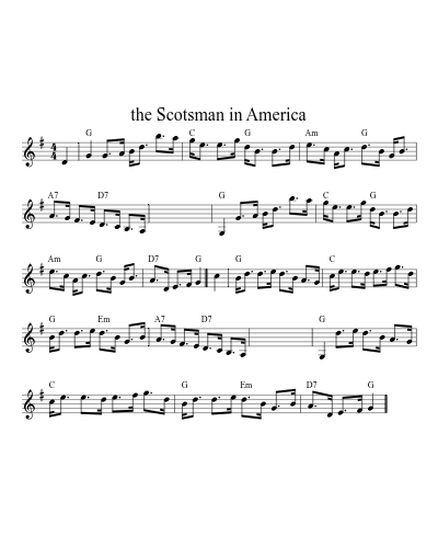 the Scotsman in America (Version 2) sheet music preview