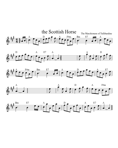 the Scottish Horse sheet music preview