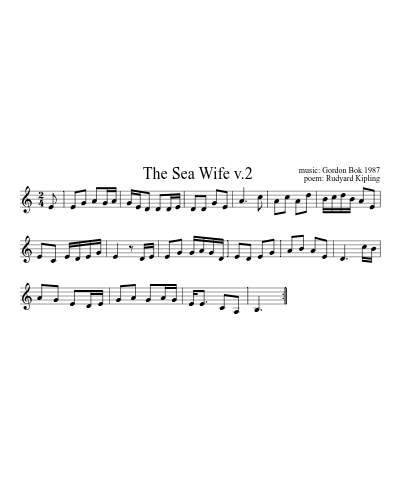 The Sea Wife  v.2 sheet music preview