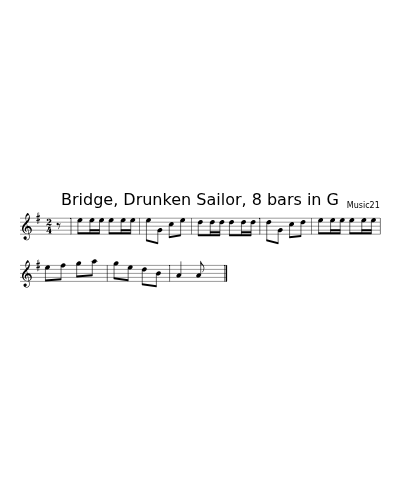 Bridge, Drunken Sailor, 8 bars in G (Sea Medley)