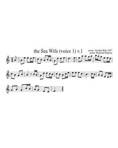 The Sea Wife (voice 1)  v.1 (Version 2) sheet music preview