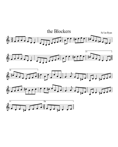 The Blockers (Version 3) sheet music preview
