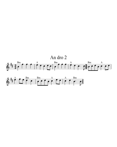 An dro 2 sheet music preview