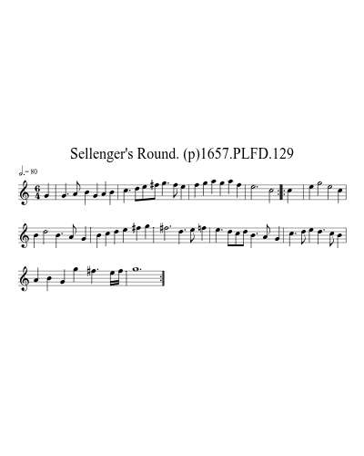 Sellenger's Round. (p)1657.PLFD.129 sheet music preview