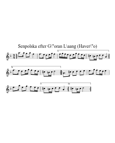 Senpolska efter G\"oran L\aang (Haver\"o)
