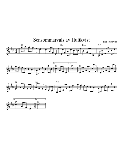 Sensommarvals av Hultkvist (Version 2)