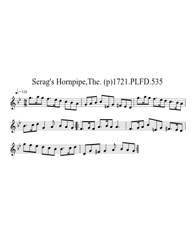 Serag's Hornpipe,The. (p)1721.PLFD.535