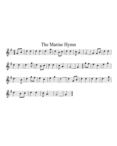 the Marine Hymn (Service Tunes) sheet music preview