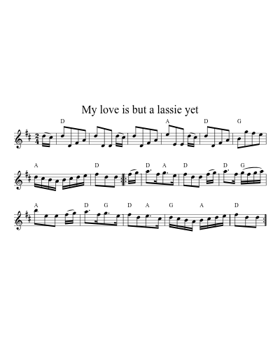 My Love is But a Lassie Yet (Version 2) sheet music preview