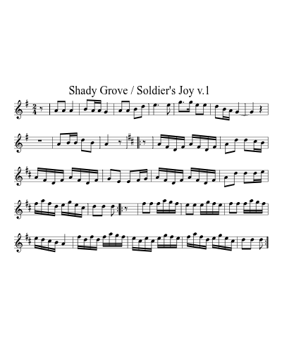 Shady Grove / Soldier's Joy  v.1 (Version 3) preview