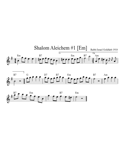Shalom Aleichem #1   [Em]