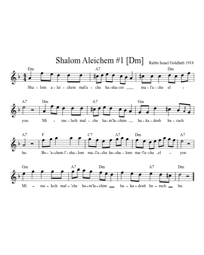 Shalom Aleichem #1   [Dm]