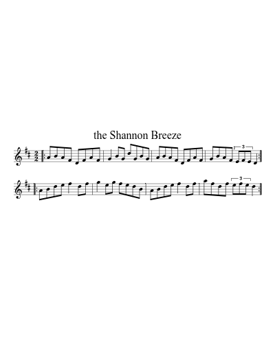 the Shannon Breeze sheet music preview