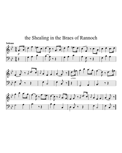 the Shealing in the Braes of Rannoch (Version 2) sheet music preview