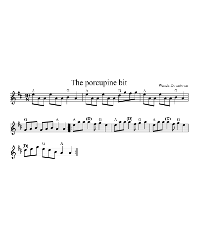 The porcupine bit sheet music preview