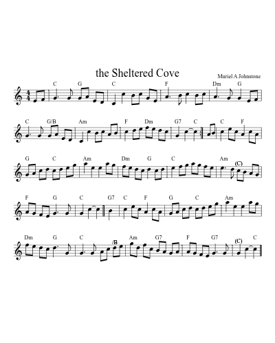 the Sheltered Cove sheet music preview