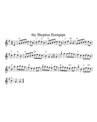 the Shepton Hornpipe (Version 4) sheet music preview