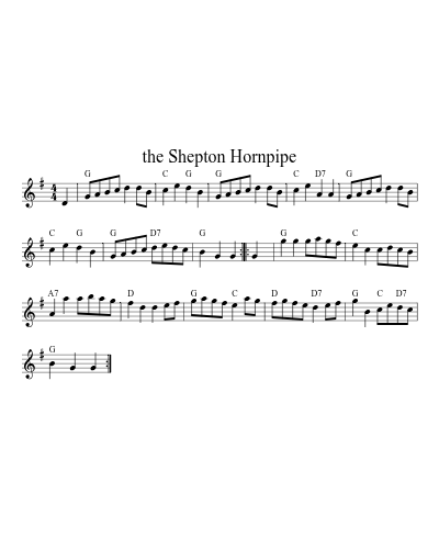 the Shepton Hornpipe (Version 6) sheet music preview