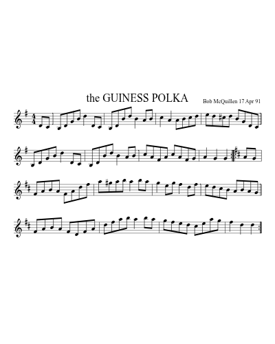 the GUINESS POLKA sheet music preview