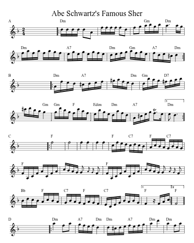 Abe Schwartz's Famous Sher