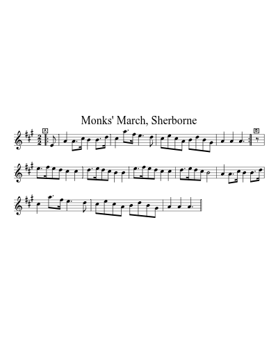Monks' March, Sherborne sheet music preview