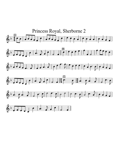 Princess Royal, Sherborne 2 sheet music preview