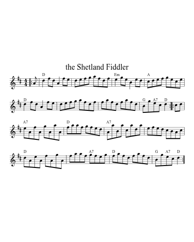 The Shetland Fiddler (Version 3) sheet music preview