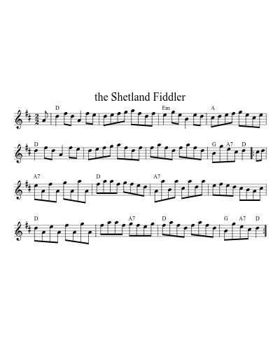 The Shetland Fiddler (Version 4) sheet music preview