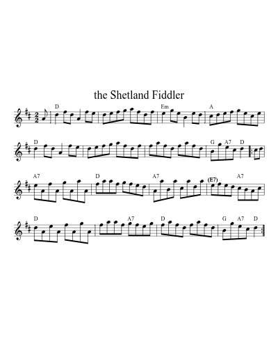 The Shetland Fiddler (Version 5) sheet music preview