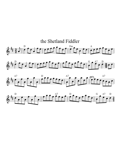 The Shetland Fiddler (Version 7) sheet music preview