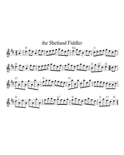 The Shetland Fiddler (Version 8) sheet music preview