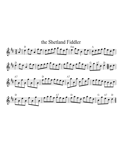 The Shetland Fiddler (Version 9) sheet music preview