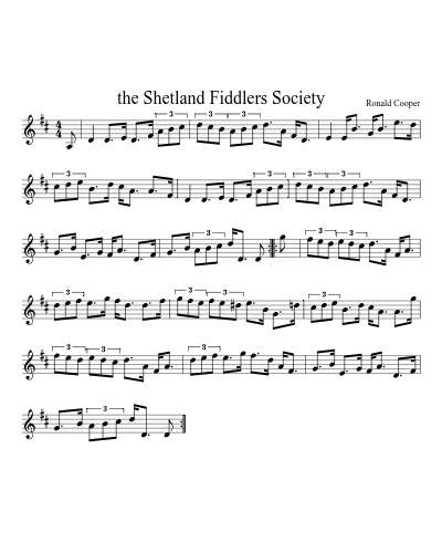the Shetland Fiddlers Society (Version 2) sheet music preview