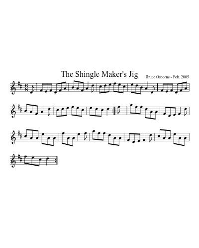 The Shingle Maker's Jig sheet music preview