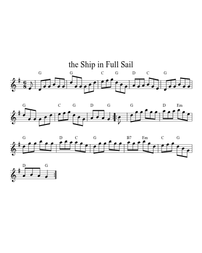 The ship in full sail (Version 2) sheet music preview