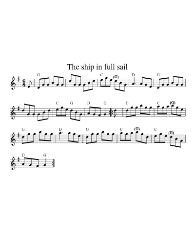 The ship in full sail (Version 5) sheet music preview