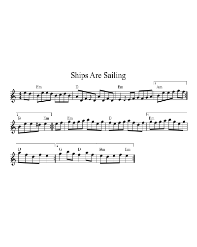 Ships Are Sailing (Version 7) sheet music preview