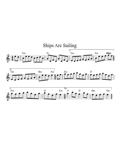 Ships Are Sailing (Version 9) sheet music preview