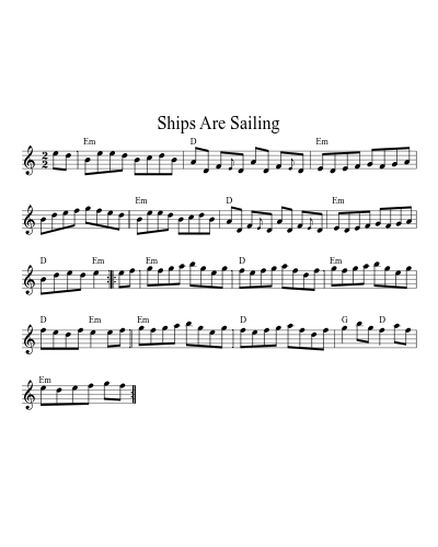 Ships Are Sailing (Version 11) sheet music preview