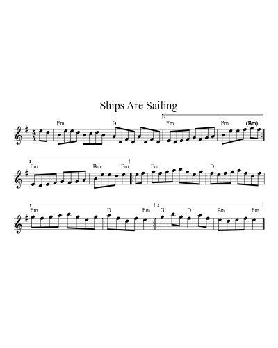 Ships Are Sailing (Version 13) sheet music preview