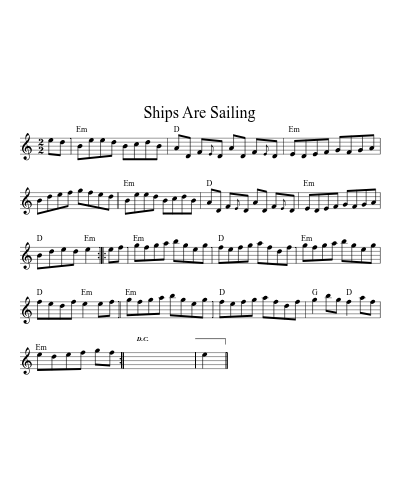 Ships Are Sailing (Version 14) sheet music preview