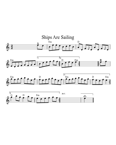 Ships Are Sailing (Version 15) sheet music preview