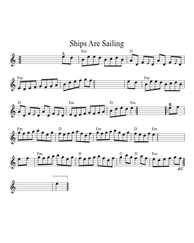 Ships Are Sailing (Version 17) sheet music preview