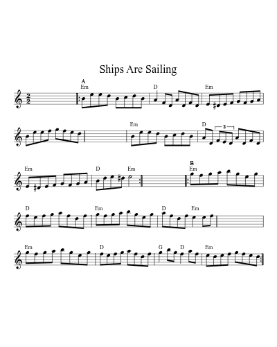 Ships Are Sailing (Version 20) sheet music preview