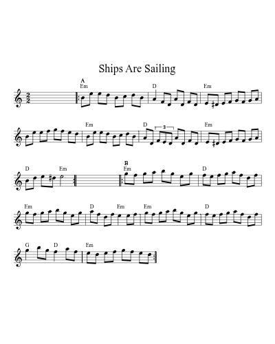 Ships Are Sailing (Version 21) sheet music preview