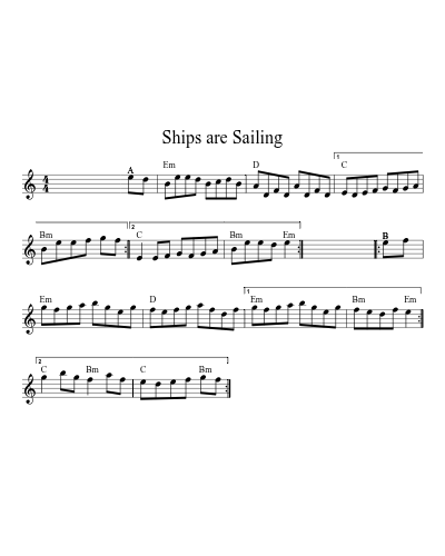 Ships Are Sailing (Version 22) sheet music preview