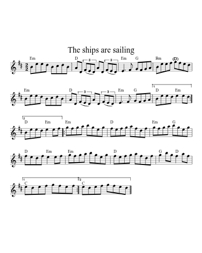 The ships are sailing (Version 4) sheet music preview